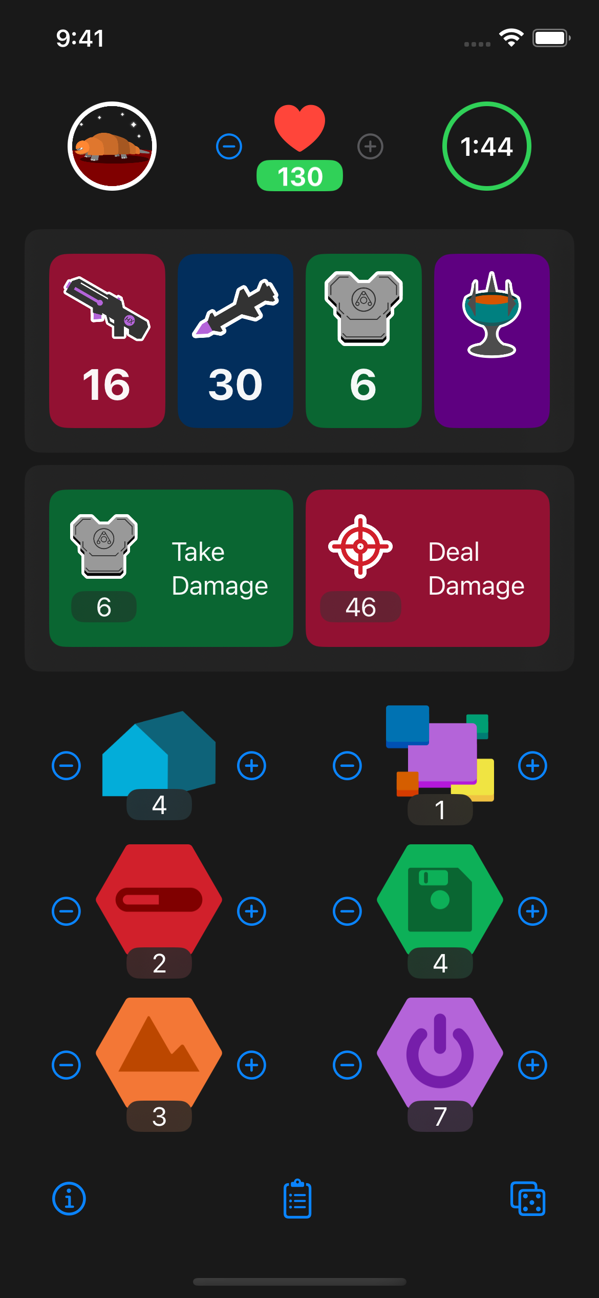 Screenshot of the Atomica Companion App